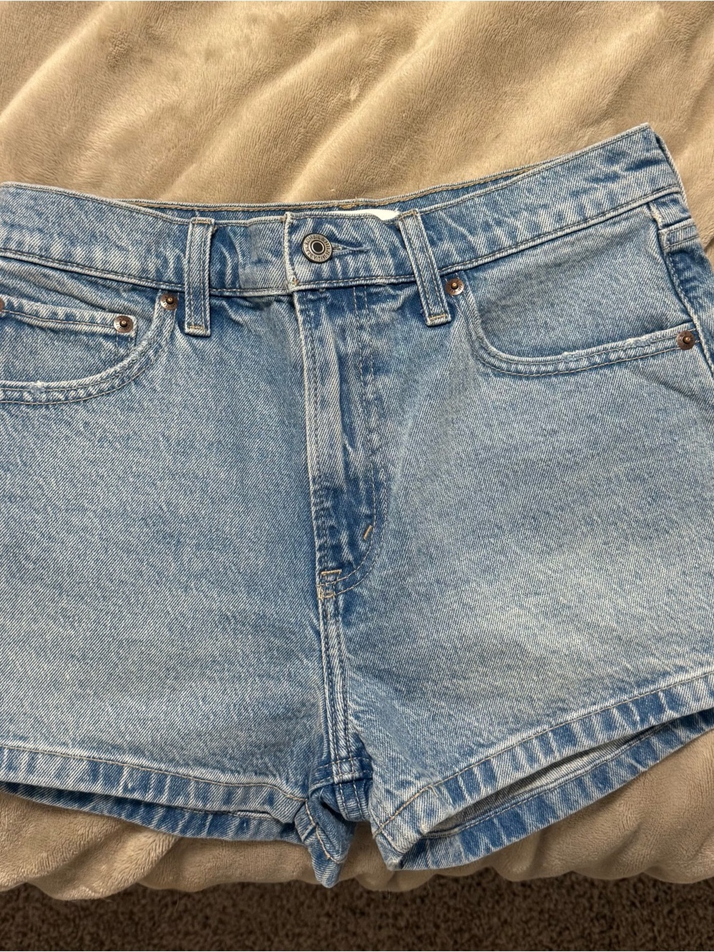 Abercrombie & Fitch Light Blue Denim High-Rise Shorts